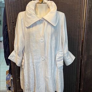 INC International Concepts Shimmering Cream Trench Coat